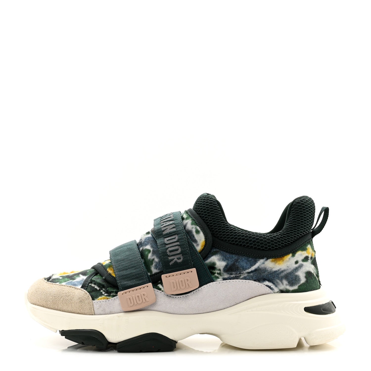 Christian Dior Technical Fabric Camouflage Tie and Dior Womens D-Wander Sneakers 37 Cypress Green 1 of 8