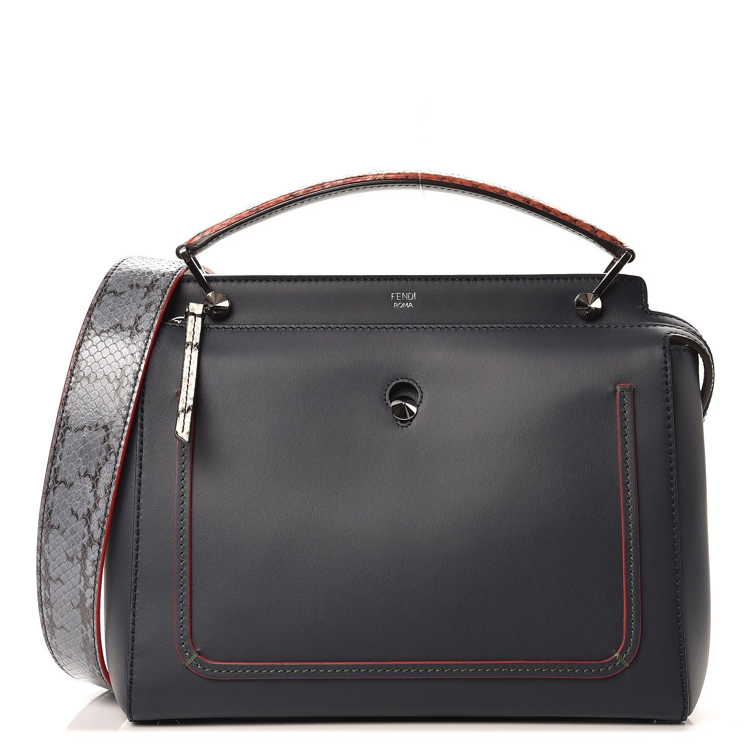 Fendi Vitello Baltico Dolce Elaphe DotCom Satchel Lavagna Ortensia Multicolor 1 of 7