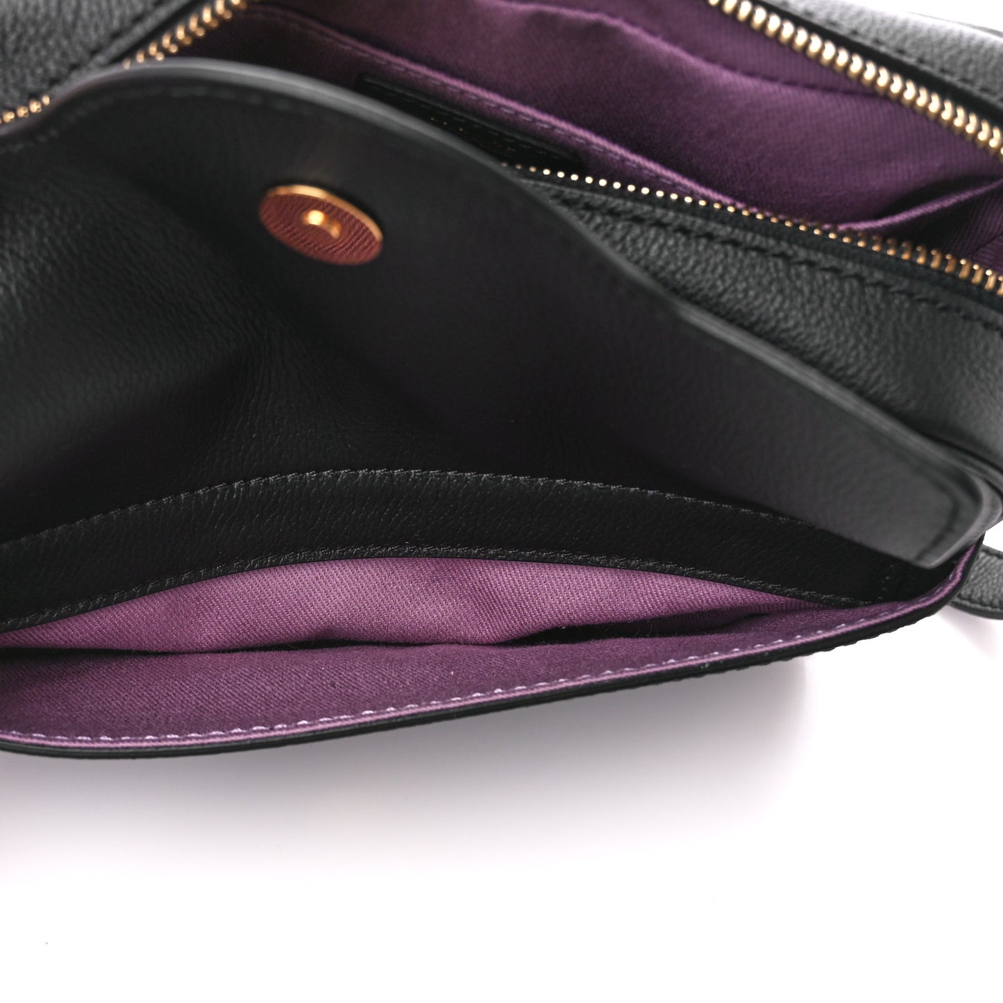 Grained Calfskin Medusa Camera Bag Black