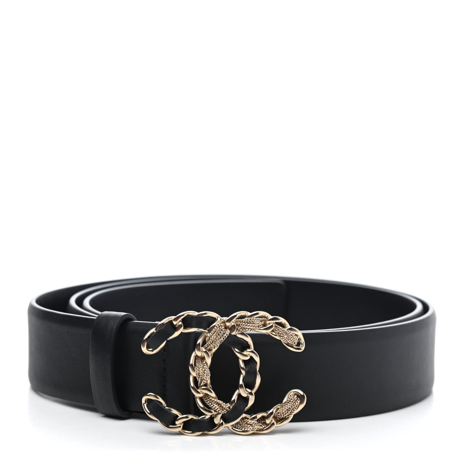 Chanel Calfskin CC Chain Belt 90 36 Black 1 of 4