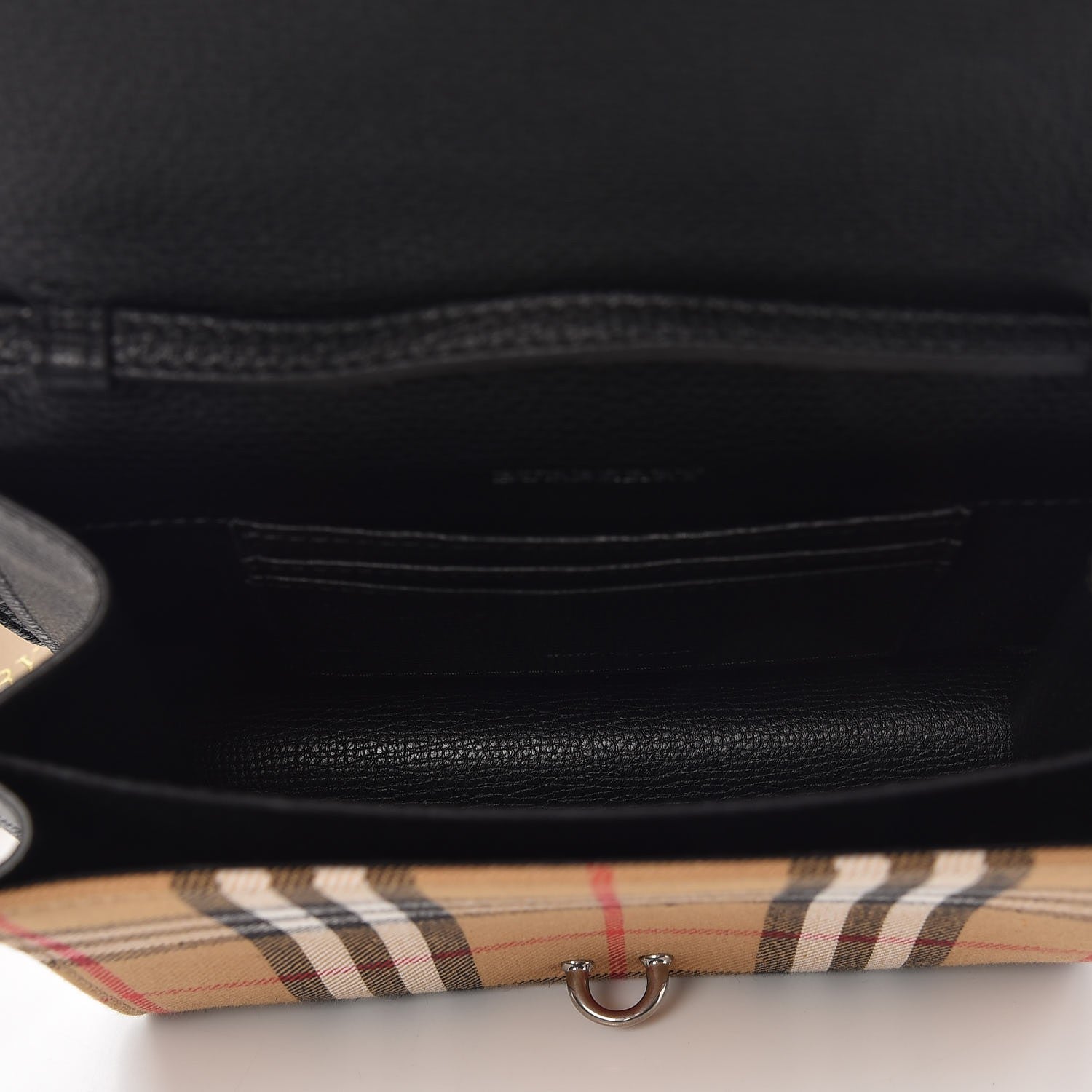 Burberry Grainy Calfskin Vintage Check Baby Macken Crossbody Bag Black 5 of 6