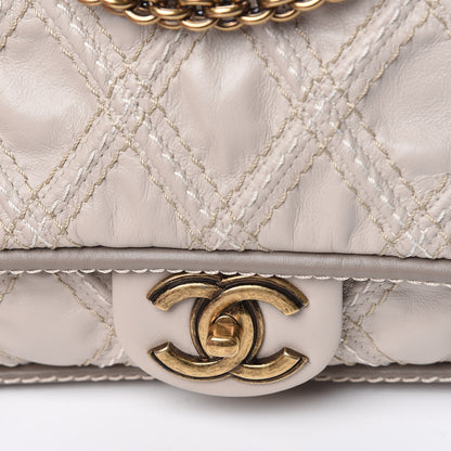 Chanel Calfskin Stitch Triptych Flap Beige 10 of 11