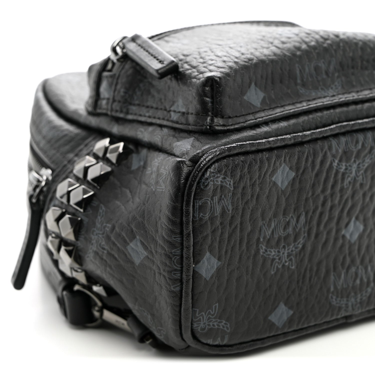 MCM Visetos Side Stud X-Mini Stark Bebe Boo Backpack Black 7 of 8