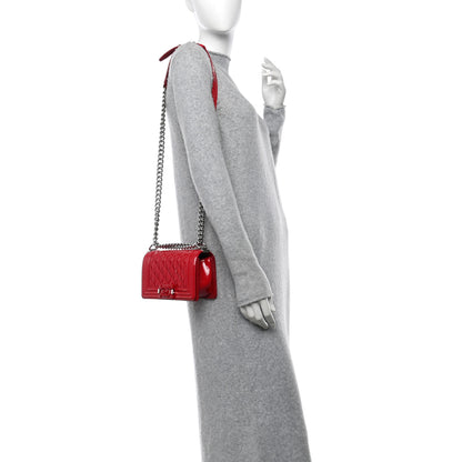 Chanel Patent Calfskin Quilted Small Plexiglass Boy Flap Red 2 of 10