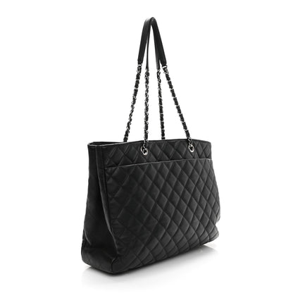 Chanel Calfskin Quilted Large Classic Shopping Tote Black 3 of 11