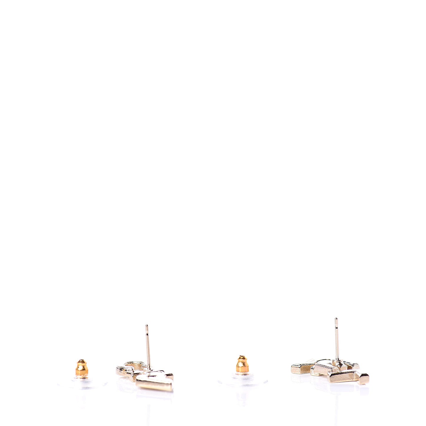 Crystal Pearl Signature Stud Earrings Gold
