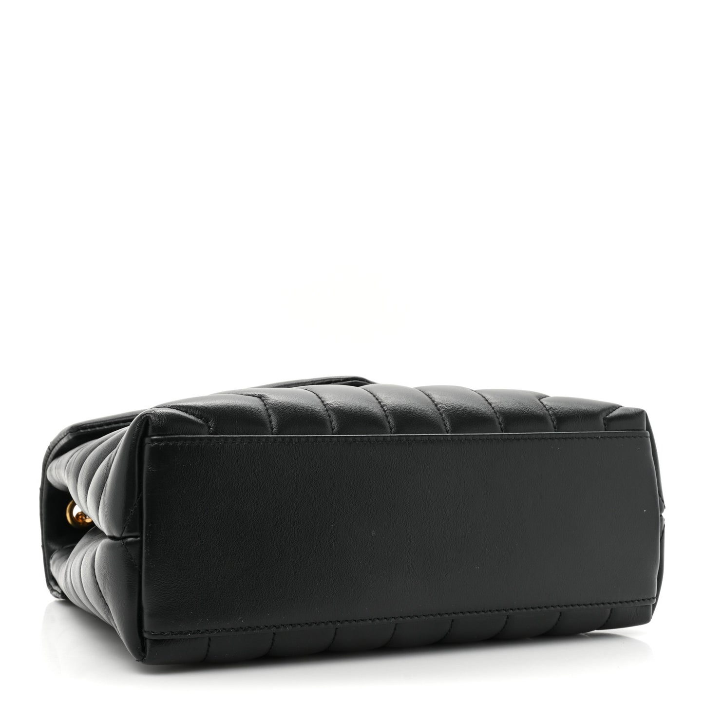 Calfskin Y Quilted Monogram Small Loulou Chain Satchel Black