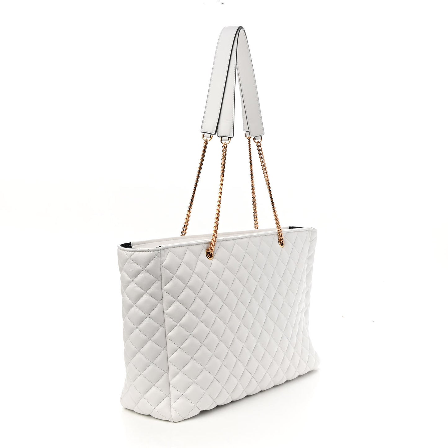Nappa Quilted La Medusa Chain Tote White