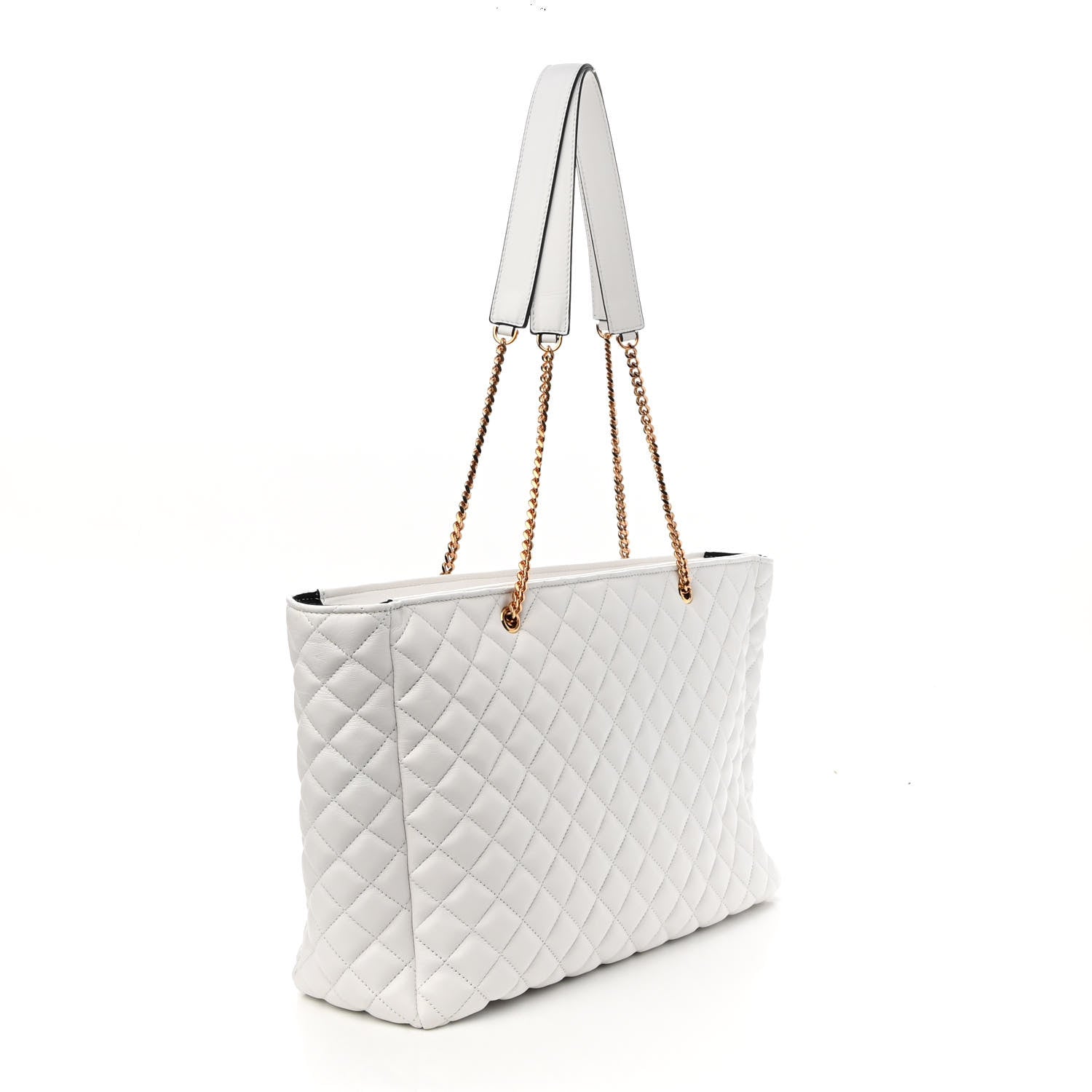 Versace Nappa Quilted La Medusa Chain Tote White 3 of 8