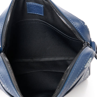 Louis Vuitton Calfskin Monogram Shadow Trio Messenger Navy White 5 of 12