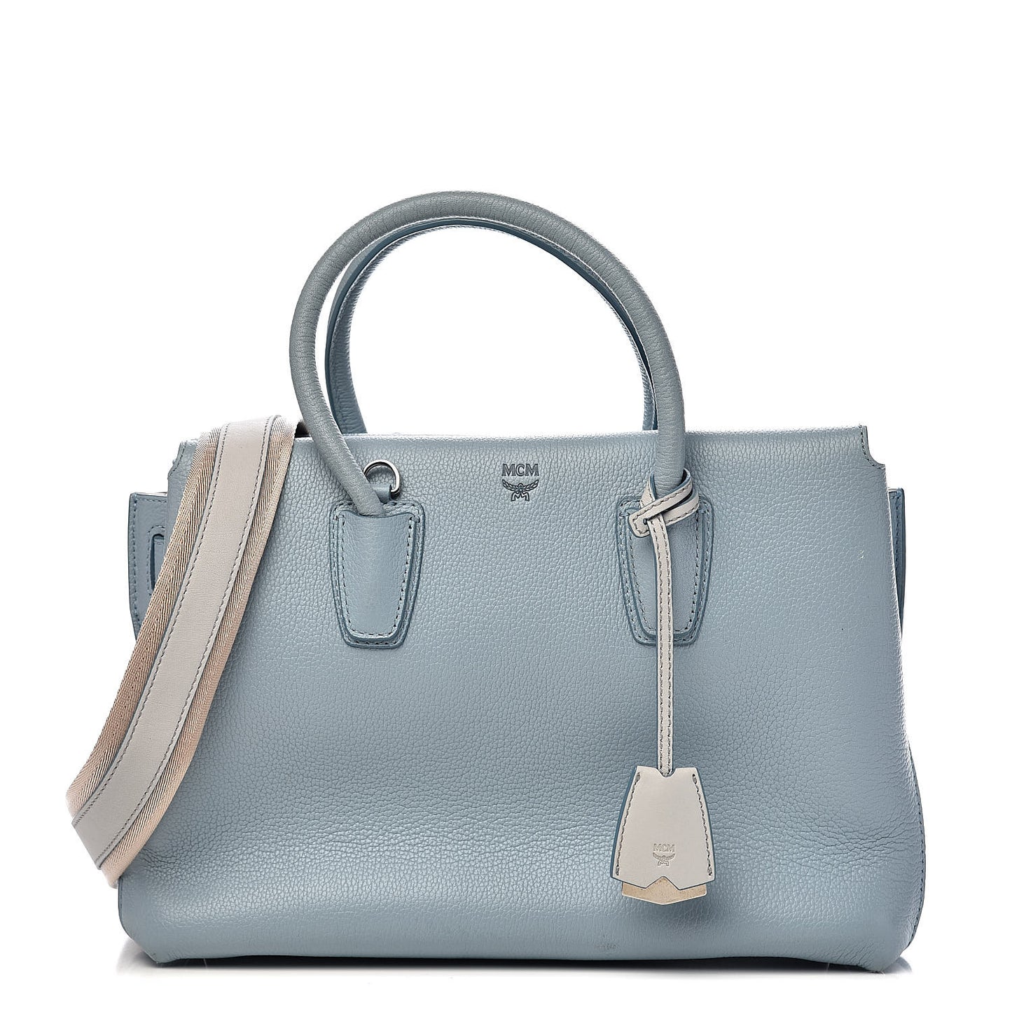 Grained Calfskin Medium Milla Tote Sky Blue