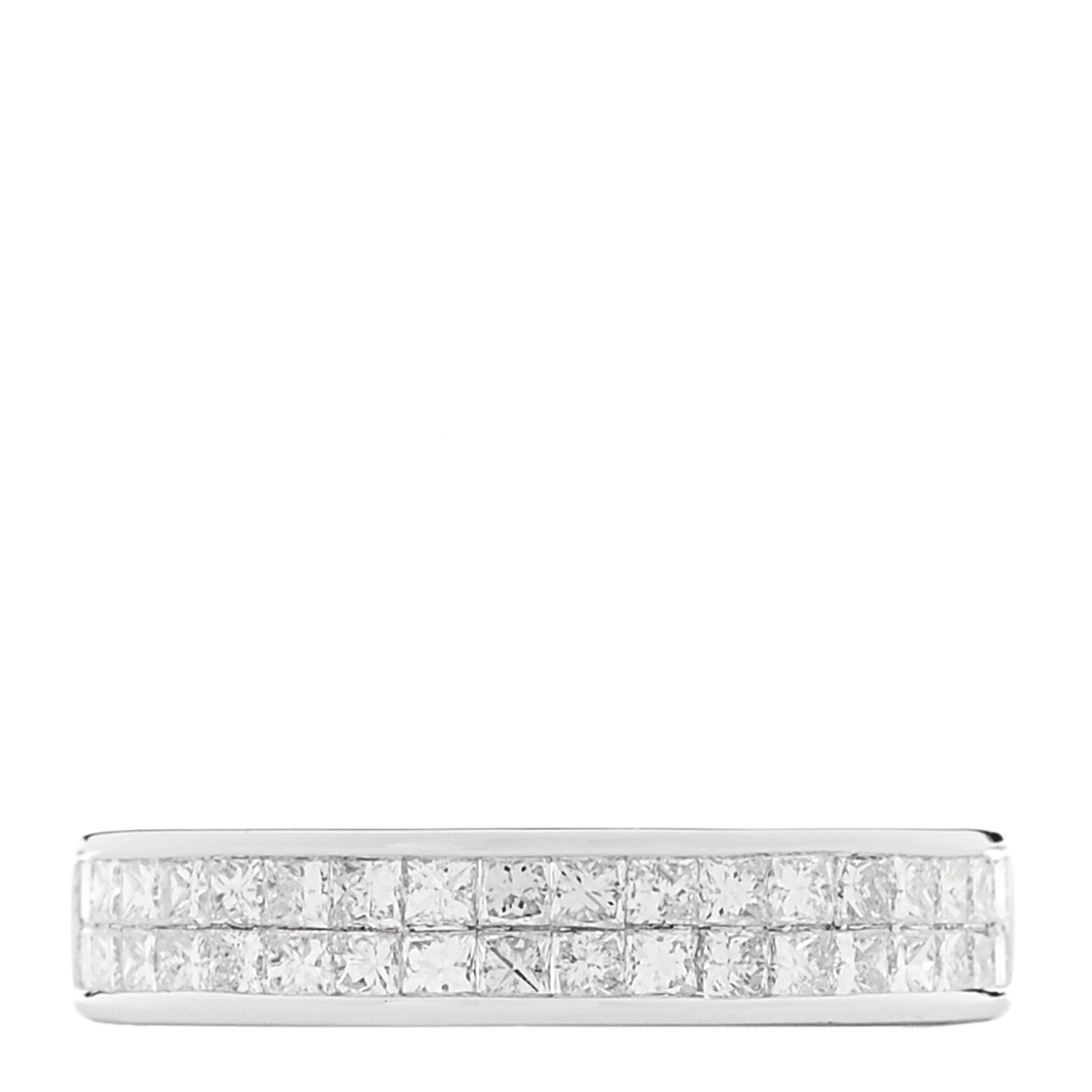 Parker & West by FASHIONPHILE 18K White Gold Diamond .80ctw Princess Cut Half Eternity Band Ring  52 6 1 of 9