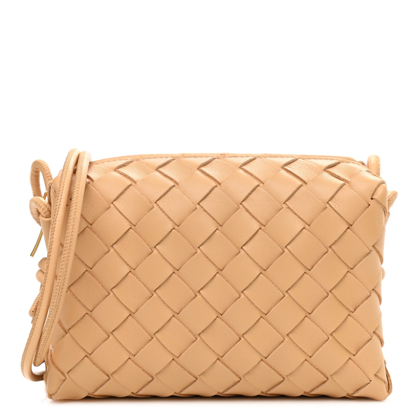 Nappa Intrecciato Mini Loop Camera Bag Almond