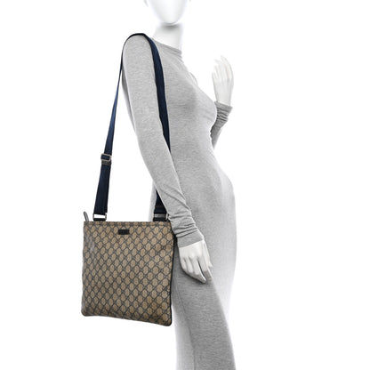 Gucci GG Plus Monogram Large Flat Messenger Bag Beige Blue 2 of 17