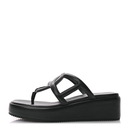 Hermes Nappa Gipsy Sandals 39 Black 1 of 9