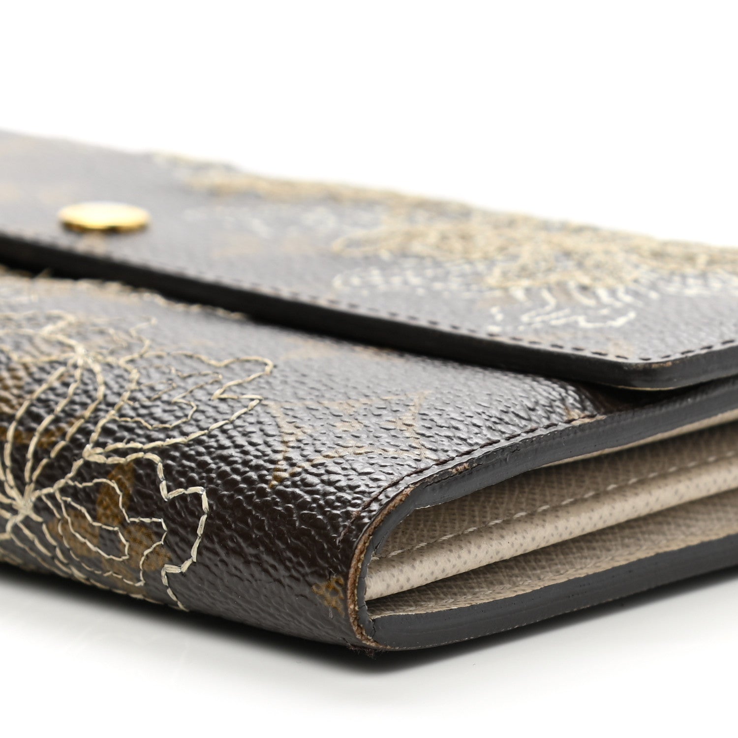 Louis Vuitton Monogram Dentelle Sarah Wallet Gold 14 of 15