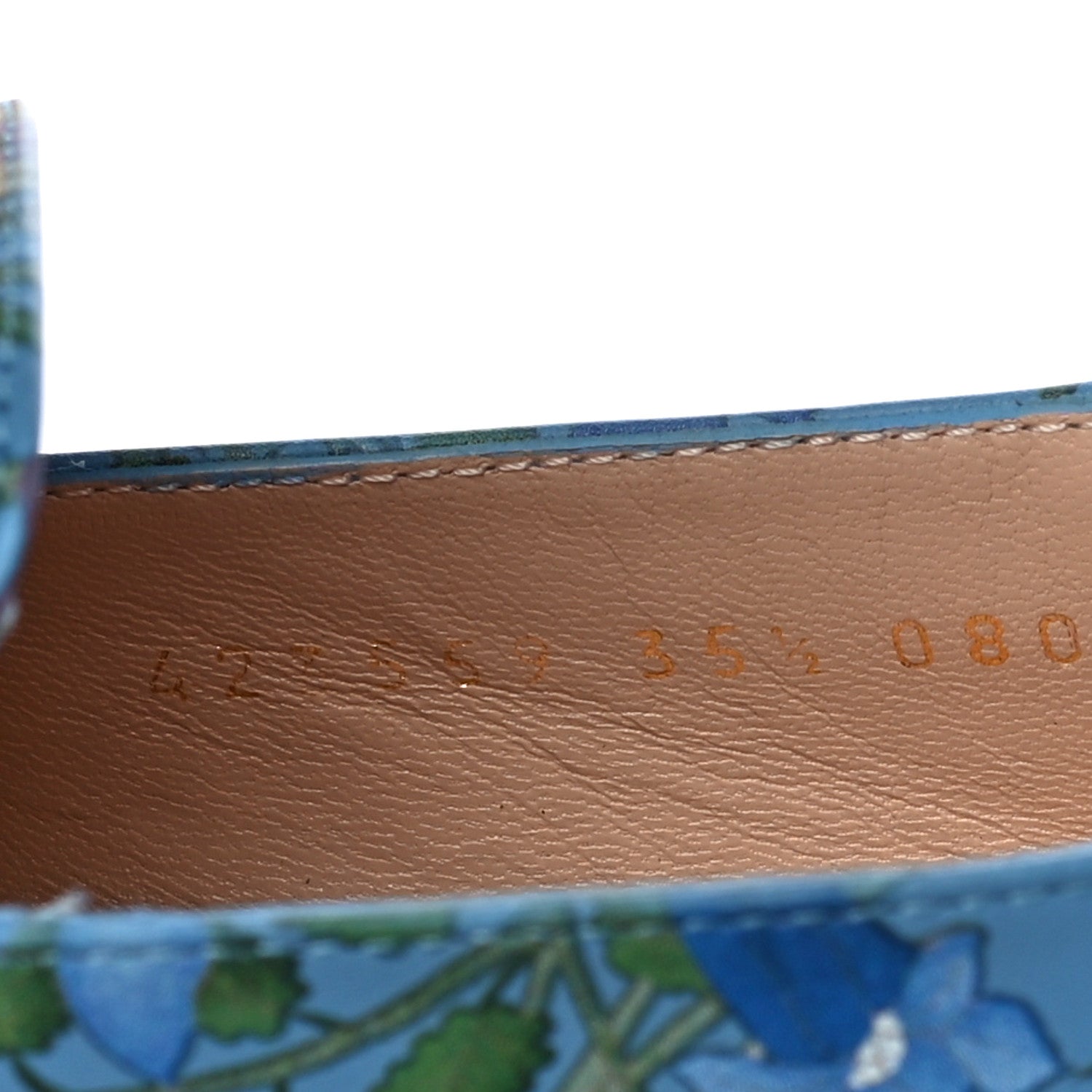 Gucci Apollo Calfskin Web Pearl New Flora Peyton 35mm Loafer Pumps 35.5 Azure 9 of 18