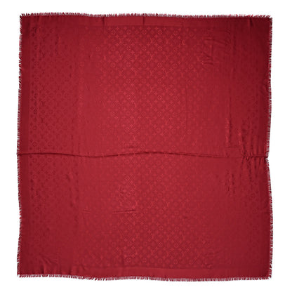 Louis Vuitton Silk Wool Monogram Shawl Pomme D'Amour 1 of 4