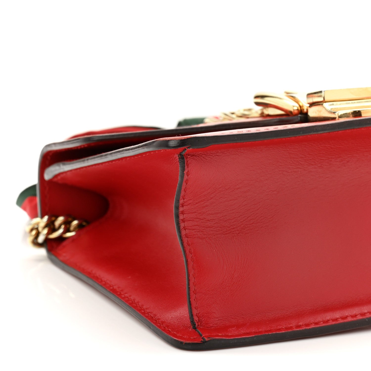 Gucci Calfskin Mini Sylvie Chain Shoulder Bag Hibiscus Red 9 of 10