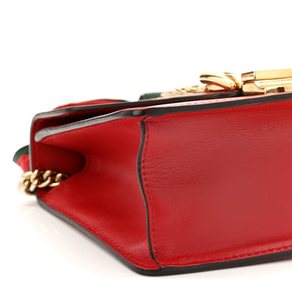 Gucci Calfskin Mini Sylvie Chain Shoulder Bag Hibiscus Red 9 of 10