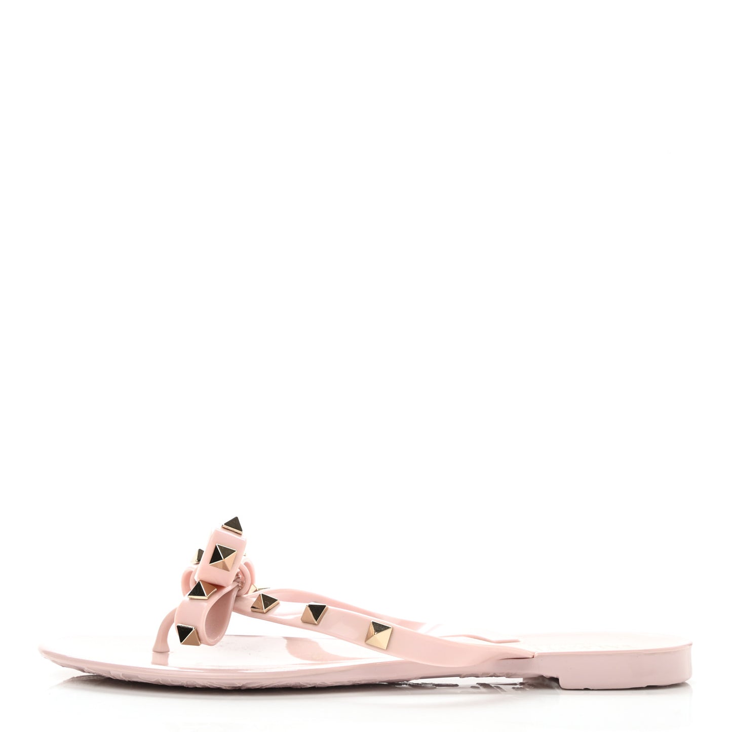 PVC Jelly Rockstud Bow Thong Sandals 36 Water Rose