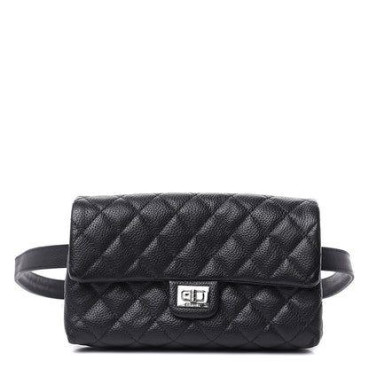 Chanel Grained Calfskin Quilted 2.55 Reissue Flap Belt Bag Clutch Black 1 of 9
