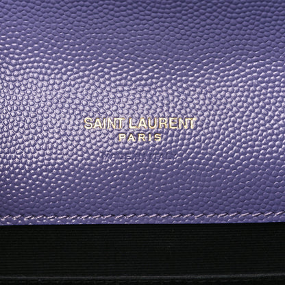 Saint Laurent Grain De Poudre Textured Mixed Matelasse Triquilt Monogram Clutch Dark Wisteria 6 of 10