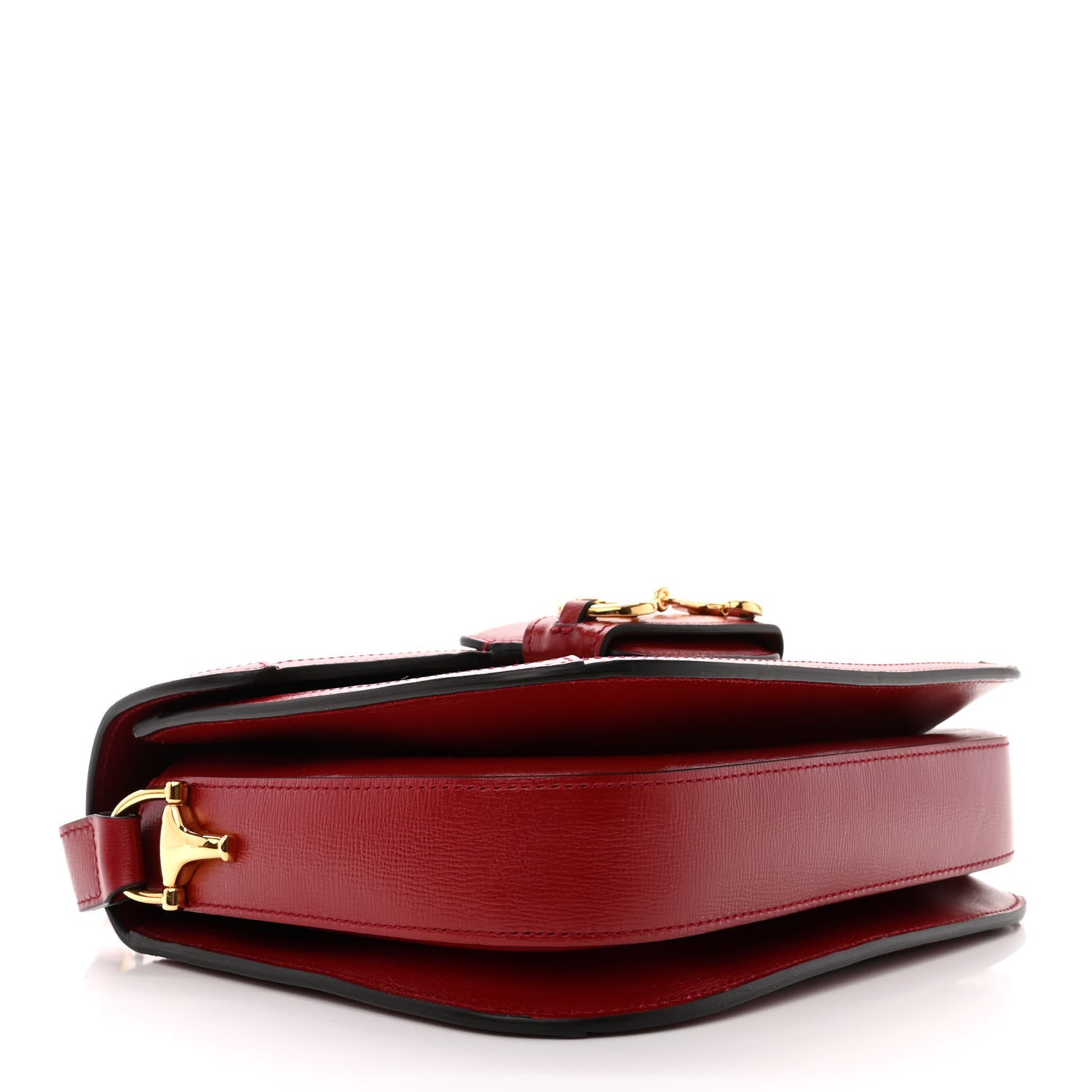 Gucci GG Supreme Monogram Azalea Calfskin Horsebit 1955 Shoulder Bag Beige Ebony New Cherry Red 4 of 14
