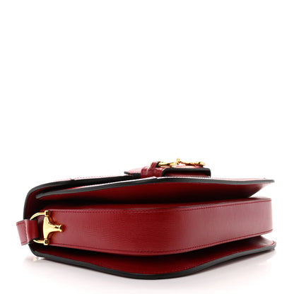 Gucci GG Supreme Monogram Azalea Calfskin Horsebit 1955 Shoulder Bag Beige Ebony New Cherry Red 4 of 14