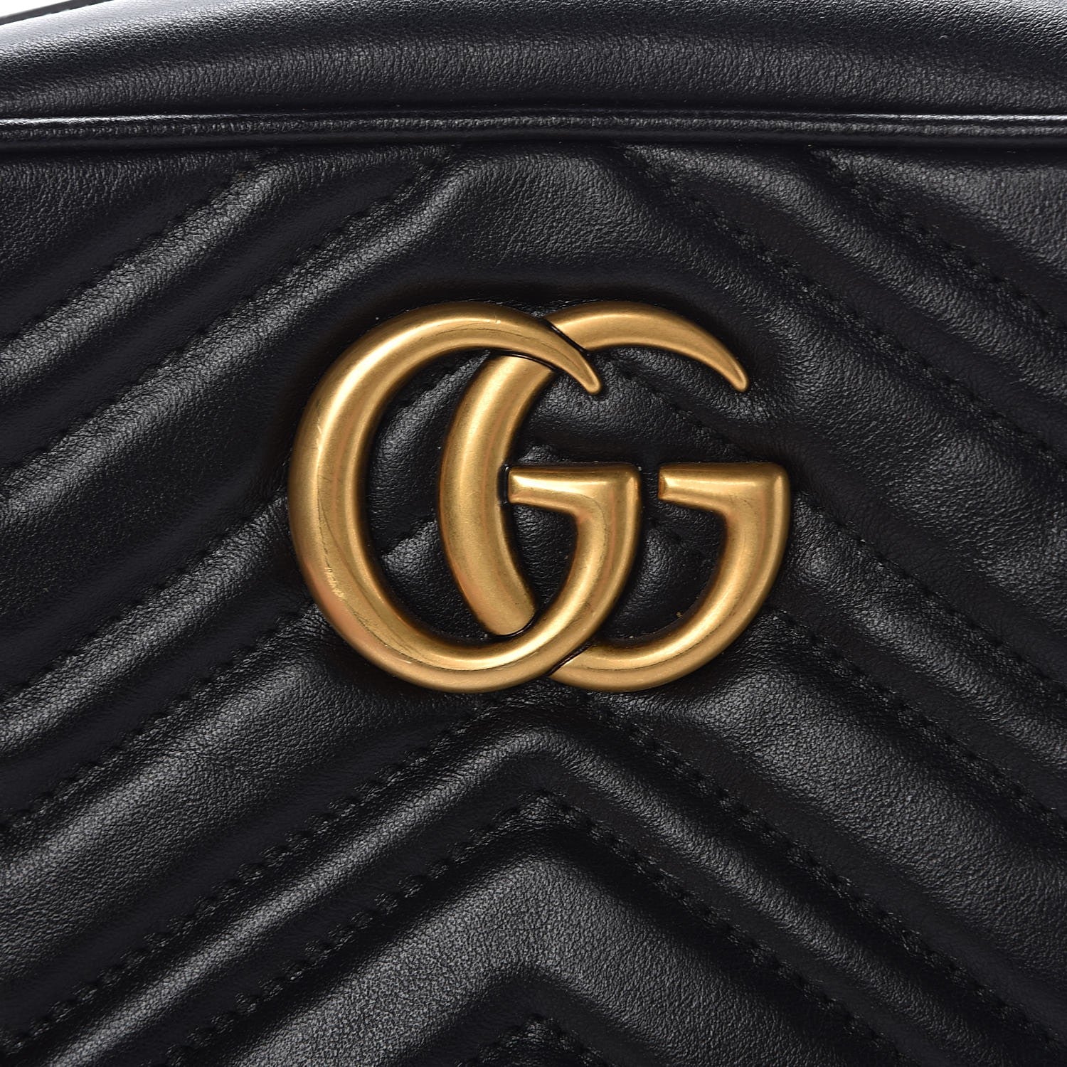 Gucci Calfskin Matelasse Small GG Marmont Chain Shoulder Bag Black 8 of 10
