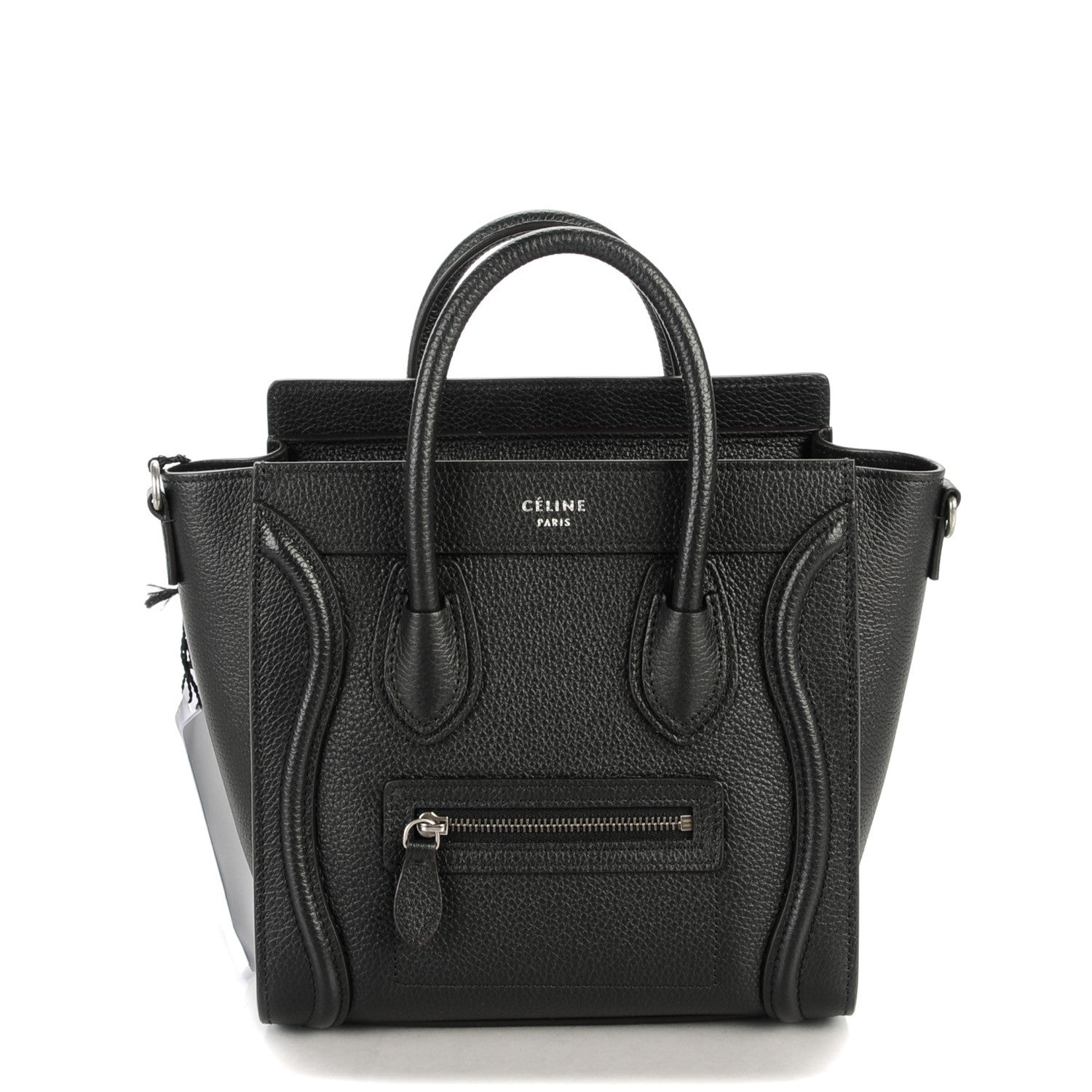 Celine Drummed Calfskin Nano Luggage Black 1 of 7