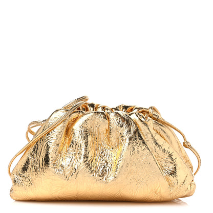 Bottega Veneta Metallic Crinkled Lambskin The Mini Pouch Oro 1 of 8