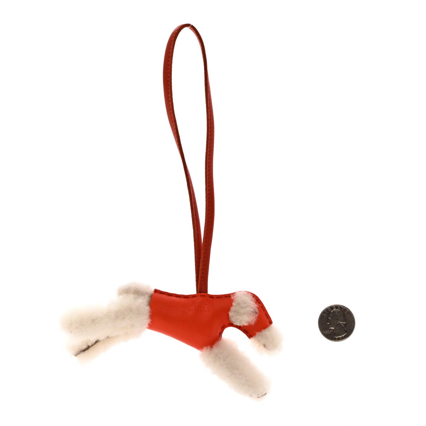 Milo Lambskin Shearling Budy Charm Orange Poppy