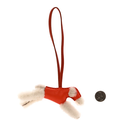Hermes Milo Lambskin Shearling Budy Charm Orange Poppy 2 of 6