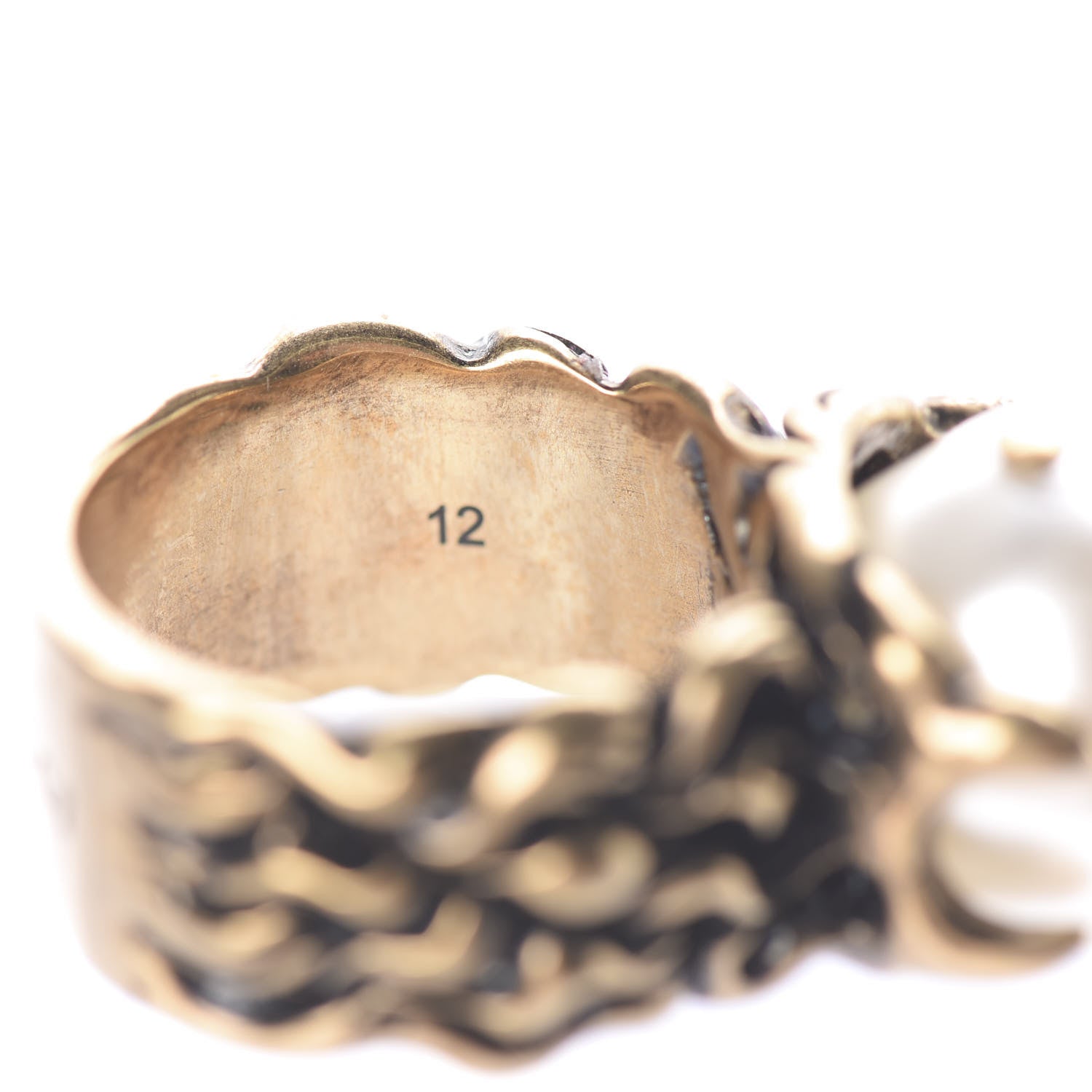 Gucci Metal Pearl Ring 6 Aged Gold 5 of 6