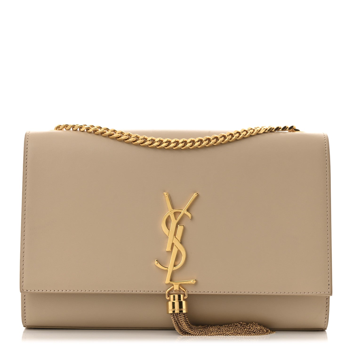 Saint Laurent Smooth Calfskin Medium Classic Monogram Kate Tassel Satchel Nude Powder 1 of 14
