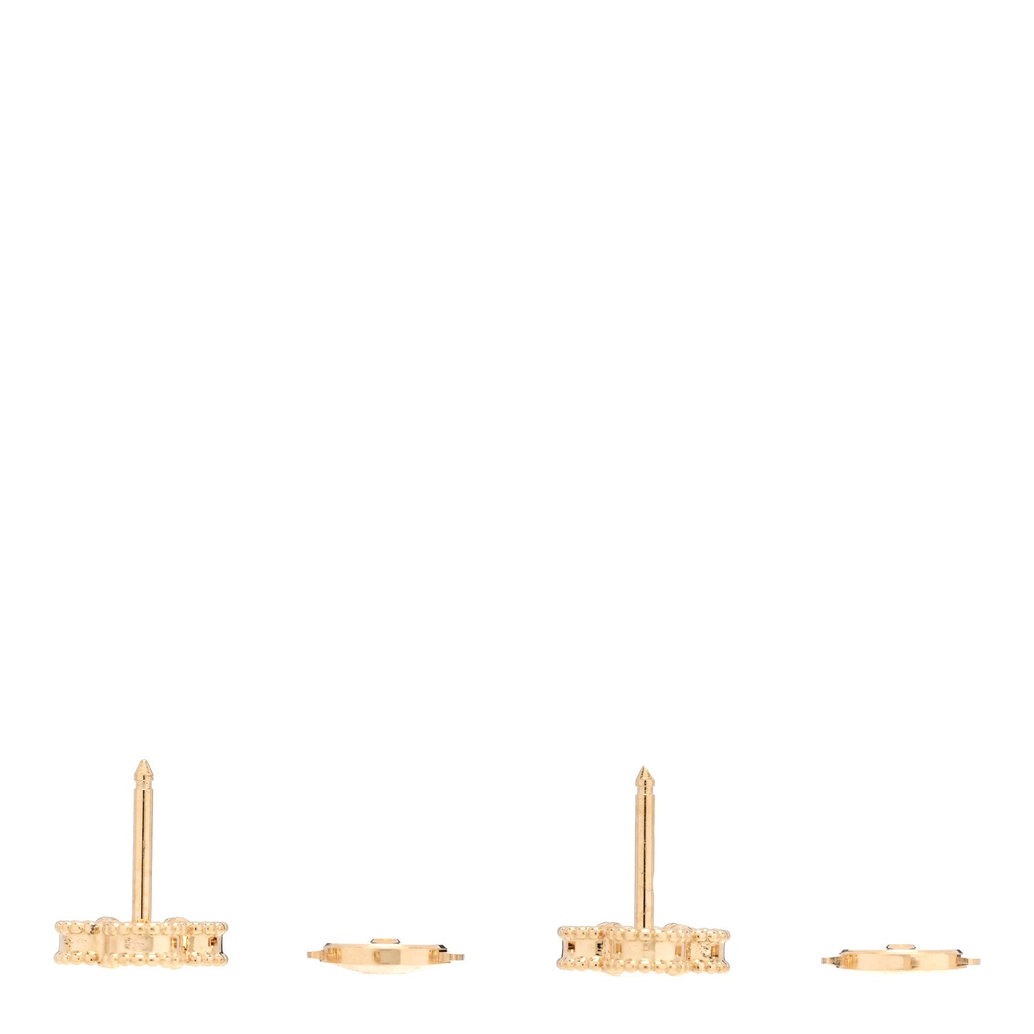Van Cleef & Arpels 18K Yellow Gold Mother of Pearl Sweet Alhambra Earrings 3 of 5