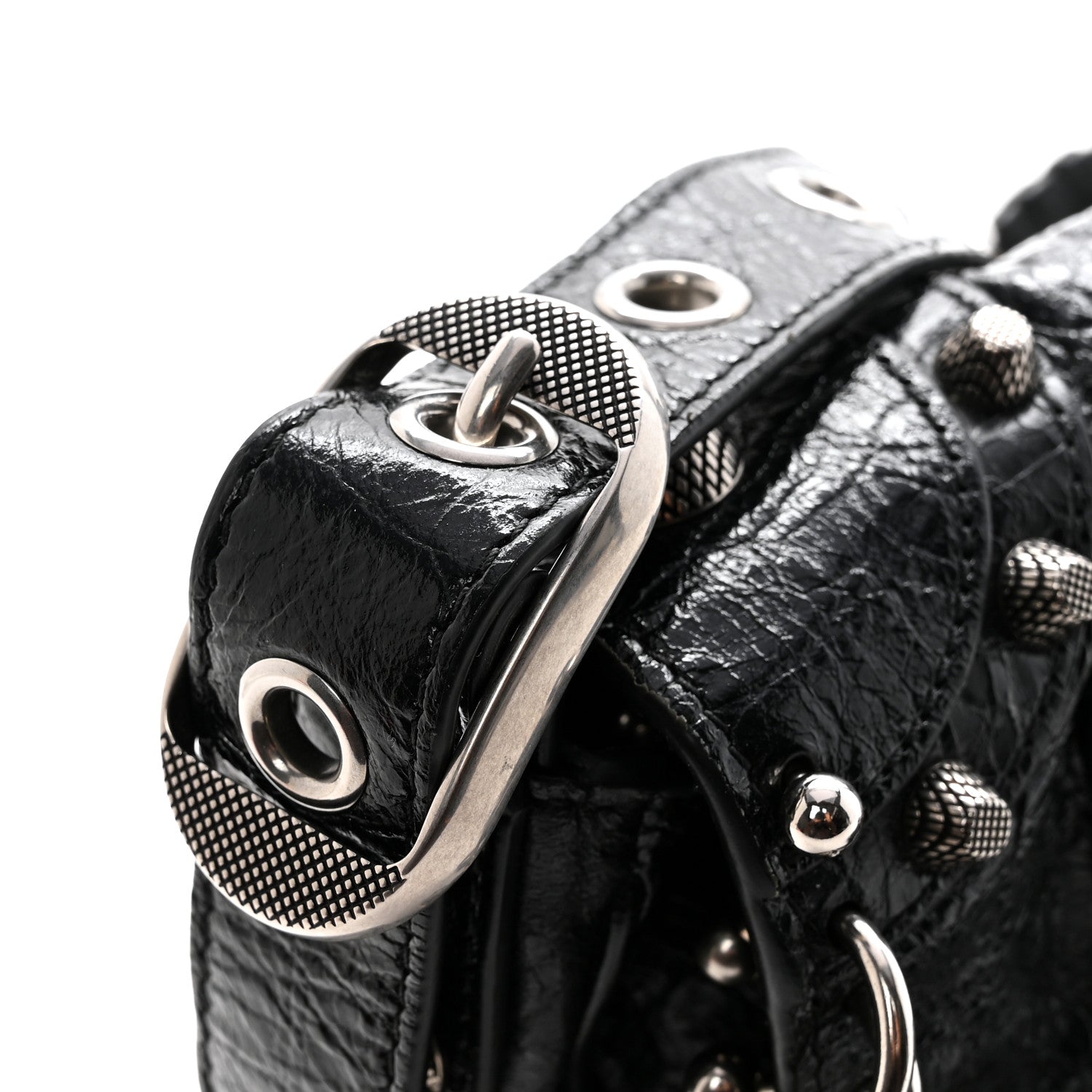 Balenciaga Agneau Arena XS Piercing Le Cagole Flap Bag Black