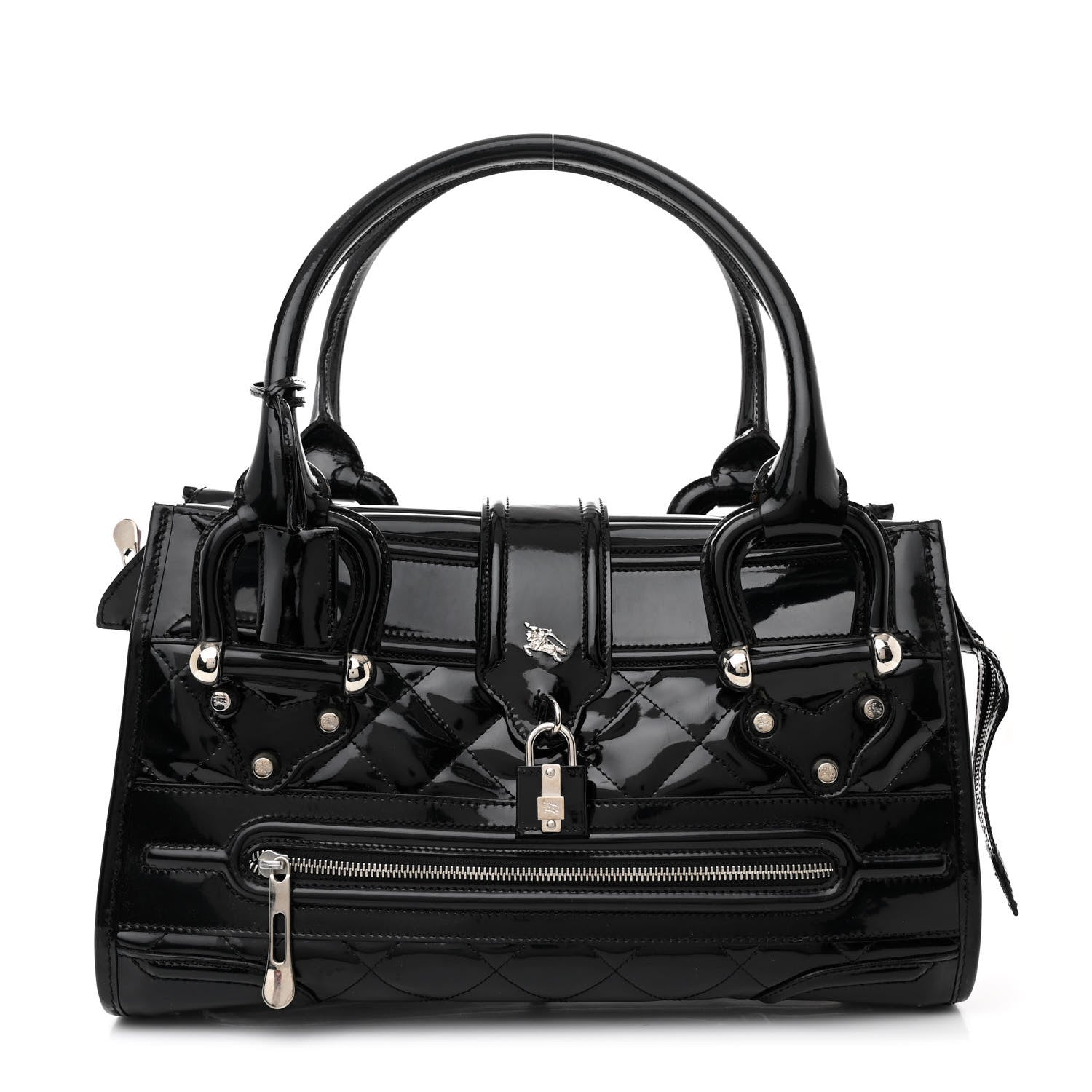 Burberry Patent Quilted Large Manor Tote  Black 1 of 11
