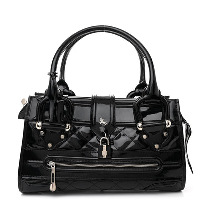 Burberry Patent Quilted Large Manor Tote  Black 1 of 11