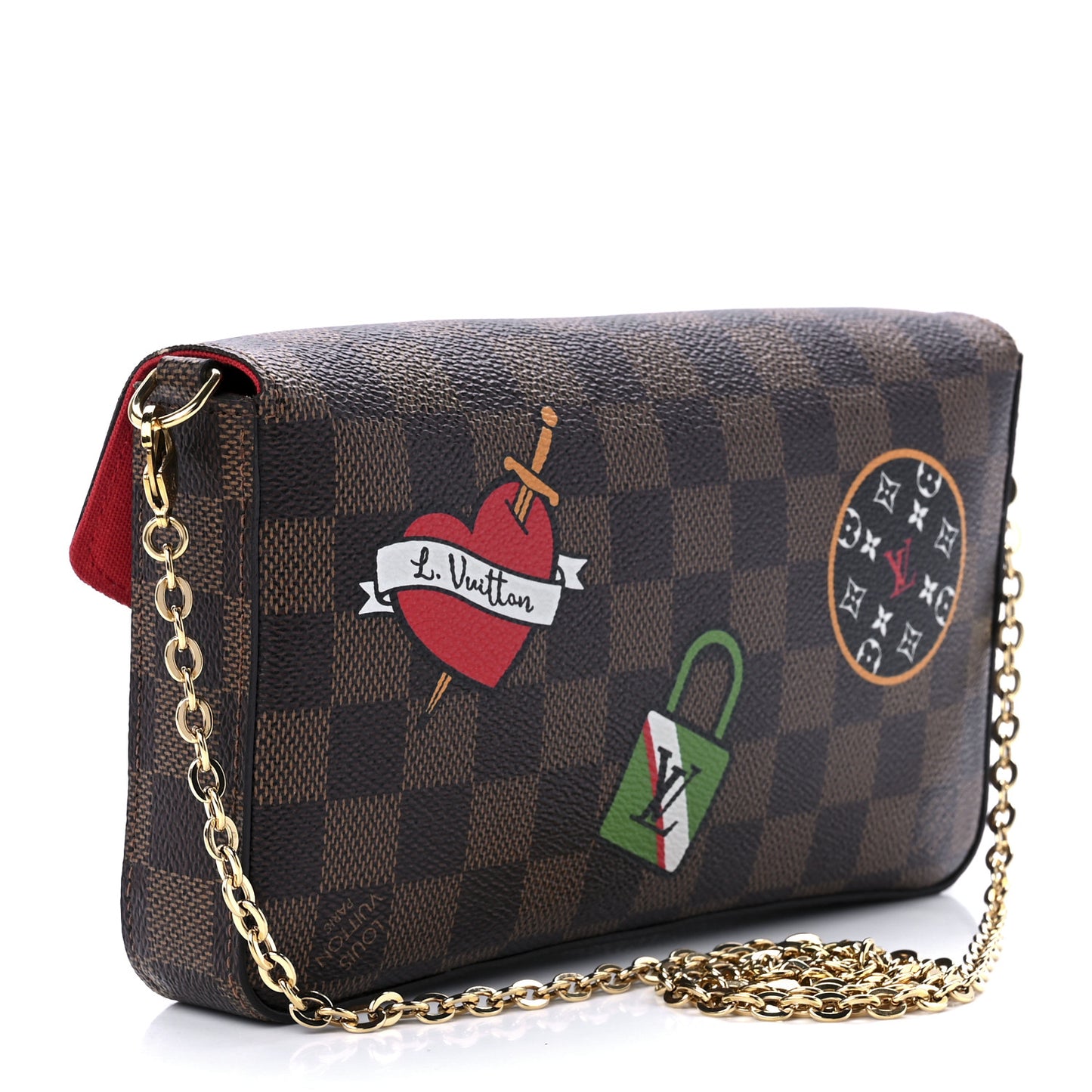 Damier Ebene LV Stories Pochette Felicie Chain Wallet