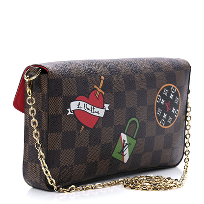 Louis Vuitton Damier Ebene LV Stories Pochette Felicie Chain Wallet 4 of 15