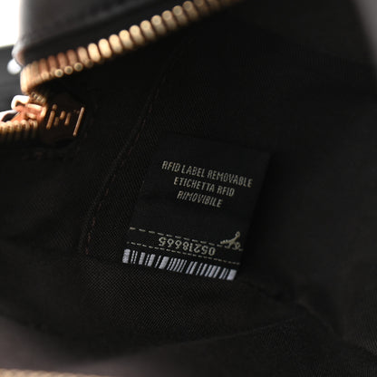 Fendi Glazed Fabric Vitello Century FF 1974 Stamp Patch Mini Camera Case Mogano Panna Black 8 of 11