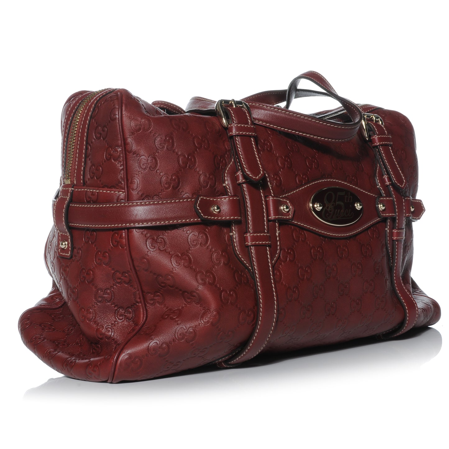 Guccissima 85th Anniversary Large Boston Rusty Red