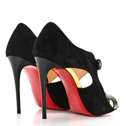 Christian Louboutin Patent Suede Calfskin Bolidaminette 100 Pumps 35.5 Black 4 of 11