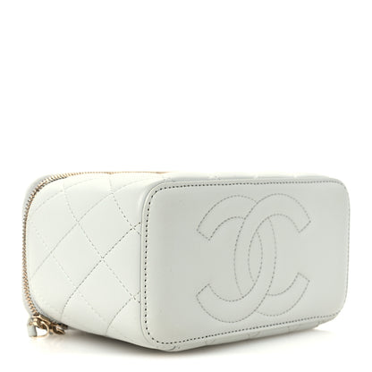 Chanel Lambskin Quilted Small Pearl Crush Vanity Case With Chain Grey 4 of 11