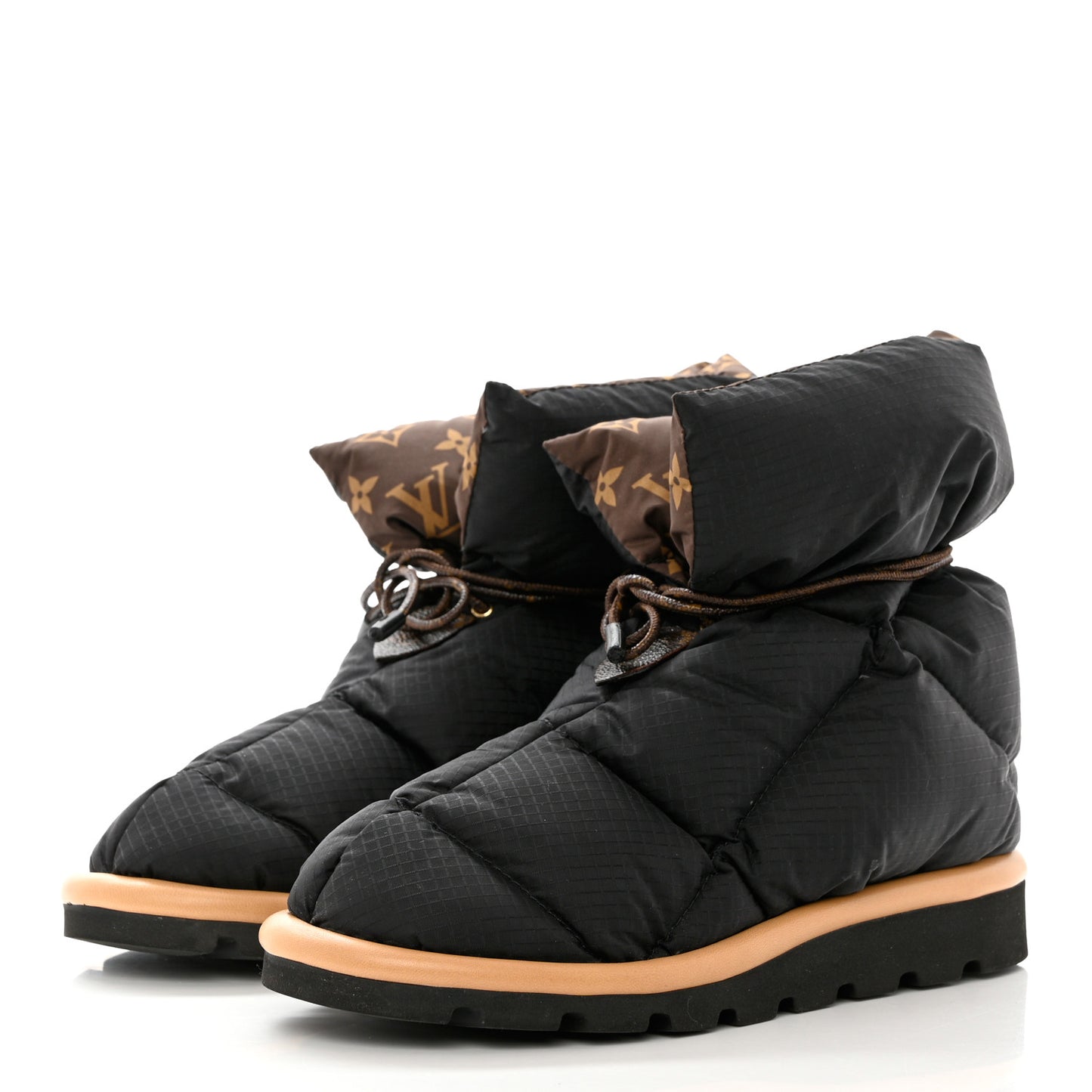 Nylon Monogram Pillow Comfort Ankle Boot 36 Black