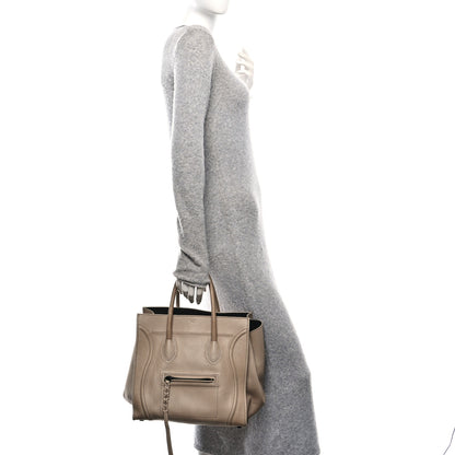 Celine Supple Calfskin Medium Phantom Luggage Beige 2 of 10