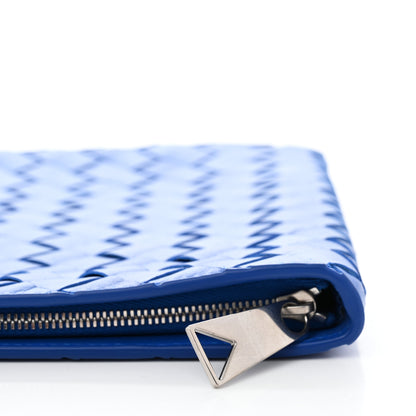 Bottega Veneta Nappa Intrecciato Flat Zip Pouch Signal Blue 9 of 9