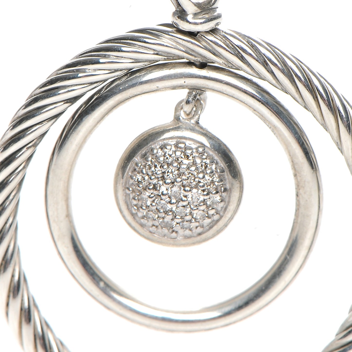 Sterling Silver Diamond Mobile Circle Pendant